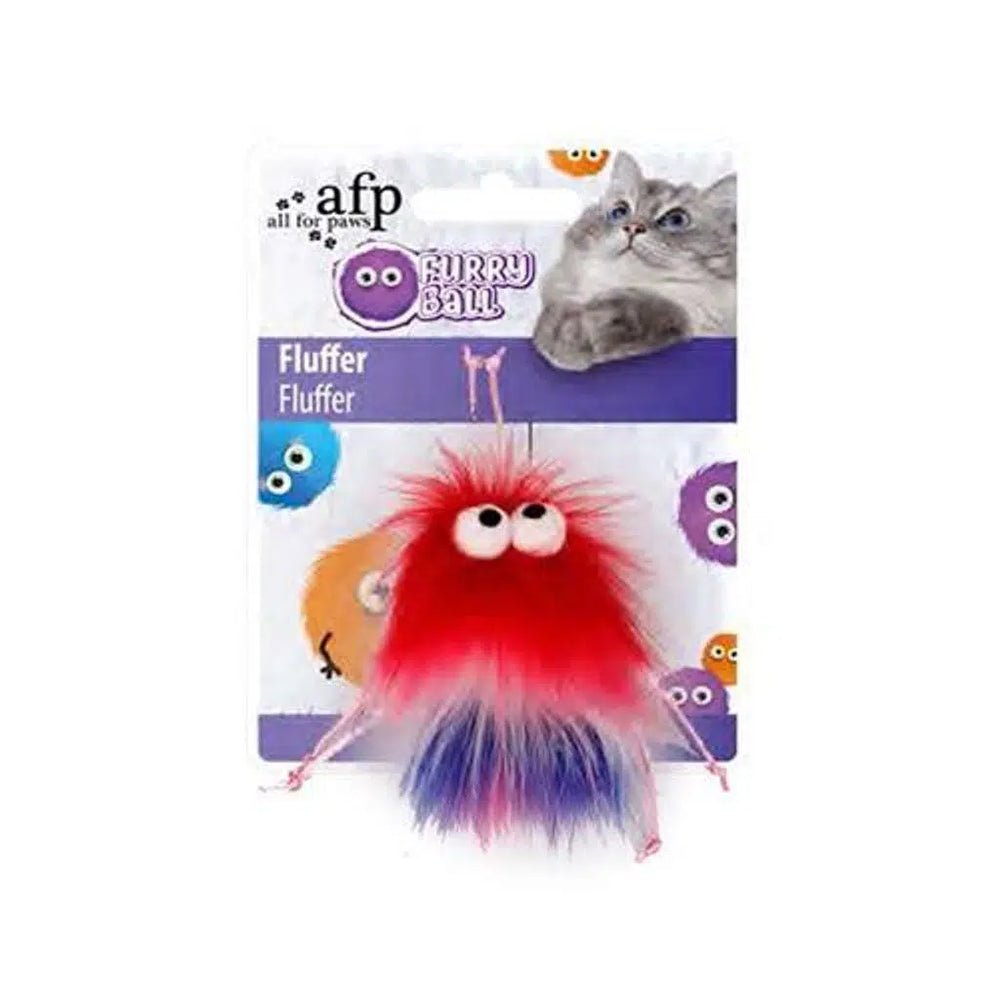 Afp Furry Ball Fluffer Catnip Toy for Cats Red 15x8x3.5 cm