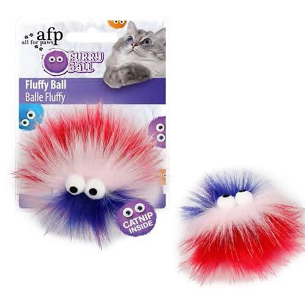 Afp Furry Ball Fluffer Catnip Toy Pink 9.5cm