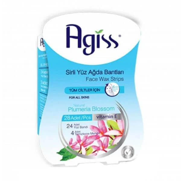 Agiss Plumeria Blossom Facial Wax Strips for Smooth Skin 28-Pack