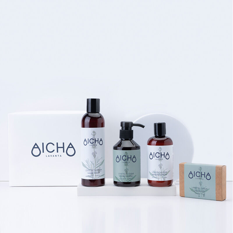 Aicha Lavender Bath Set with Shampoo, Conditioner & Soaps