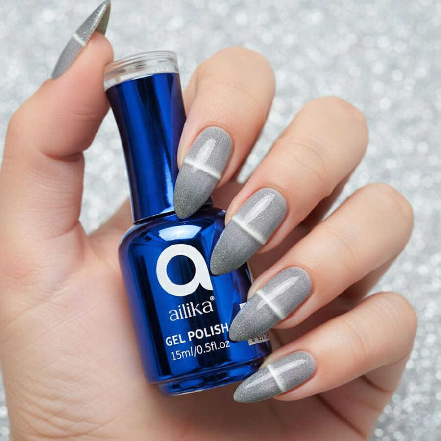Ailika 002 Cat Eye Gel Nail Polish Shimmer Effect 15 ml