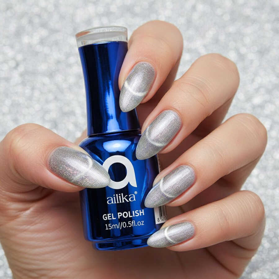 Ailika 004 Cat Eye Gel Nail Polish Shimmer Effect 15 ml