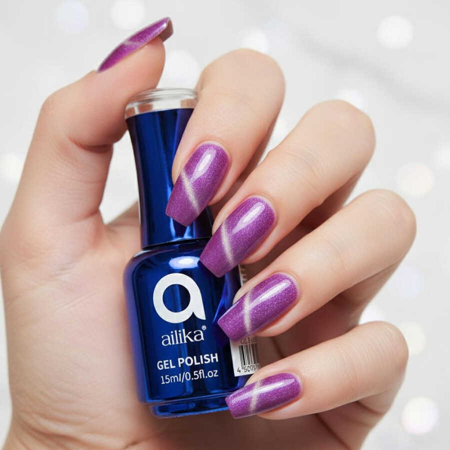 Ailika 016 Cat Eye Gel Nail Polish Shimmer Effect 15 ml