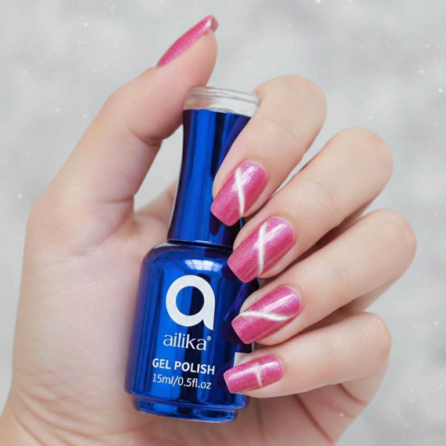 Ailika 018 Cat Eye Gel Nail Polish Shimmer Effect 15 ml