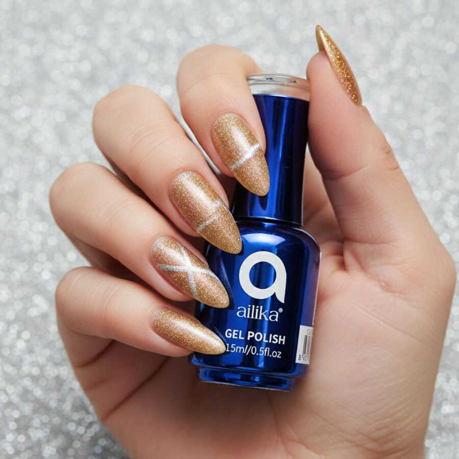 Ailika 024 Cat Eye Gel Nail Polish Shimmer Effect 15 ml