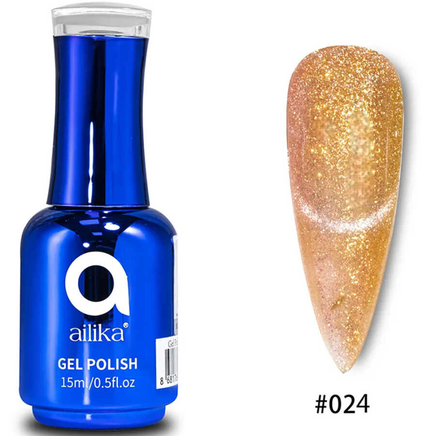Ailika 024 Cat Eye Gel Nail Polish Shimmer Effect 15 ml