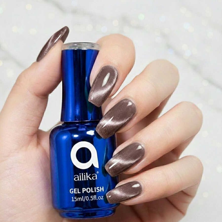 Ailika 026 Cat Eye Gel Nail Polish Shimmer Effect 15 ml