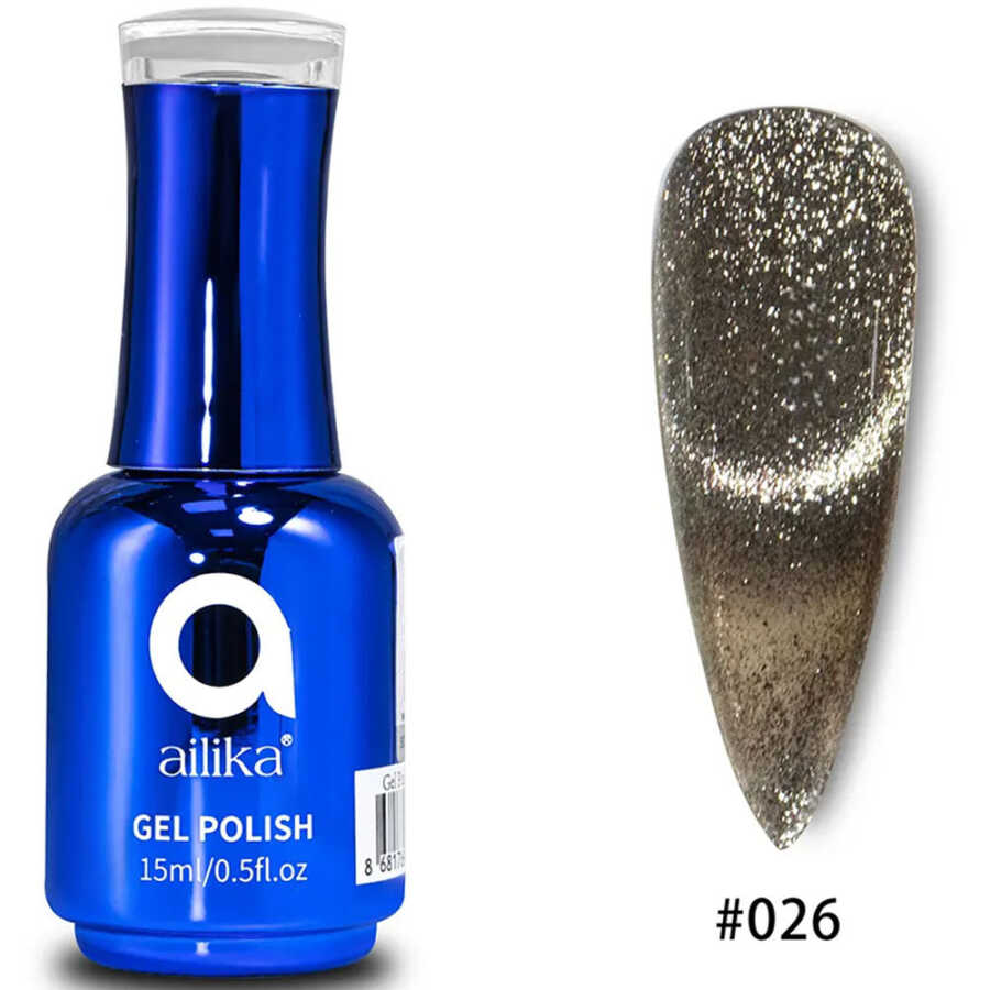 Ailika 026 Cat Eye Gel Nail Polish Shimmer Effect 15 ml