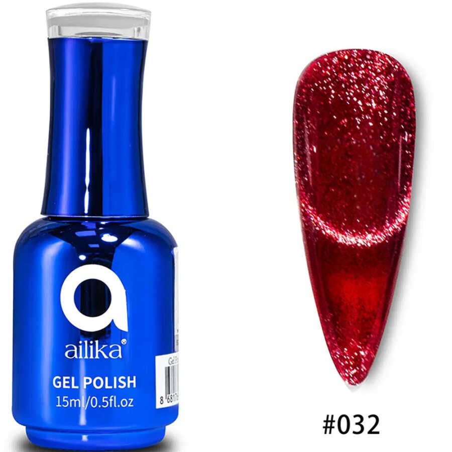 Ailika 032 Cat Eye Gel Nail Polish Shimmer Effect 15 ml
