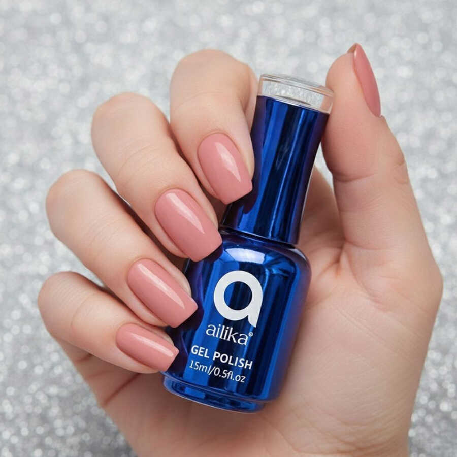 Ailika 034 Gel Nail Polish Sapphire Blue Shimmer 15 ml