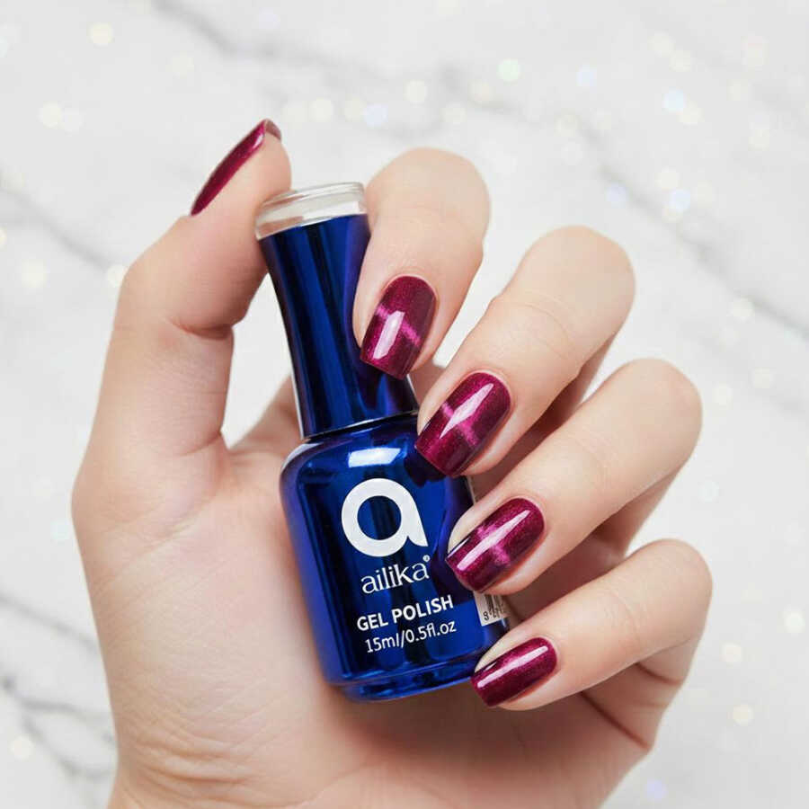 Ailika 046 Cat Eye Gel Nail Polish Shimmer Effect 15 ml