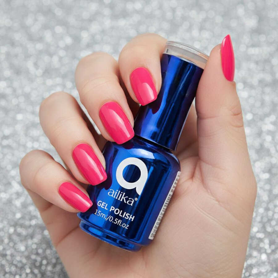 Ailika 105 Gel Nail Polish Sapphire Blue Shimmer 15 ml