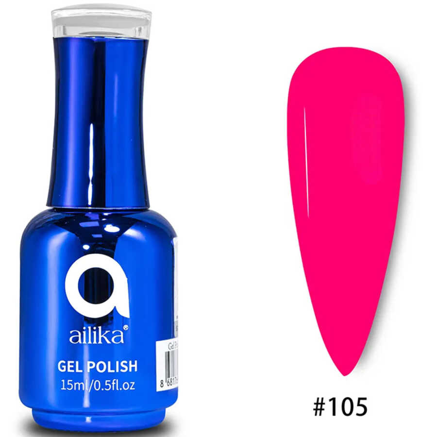Ailika 105 Gel Nail Polish Sapphire Blue Shimmer 15 ml