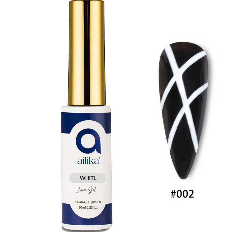 Ailika 002 Liner Gel White Precision Nail Art Polish 10 ml