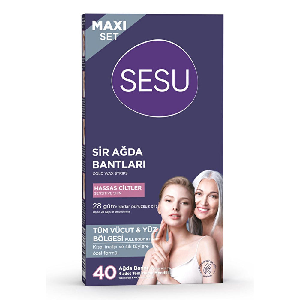 Sesu Sensitive Skin Wax Strips Set - 40 Count, Sugar-Free, Easy Hair Removal for Body & Face - view 9