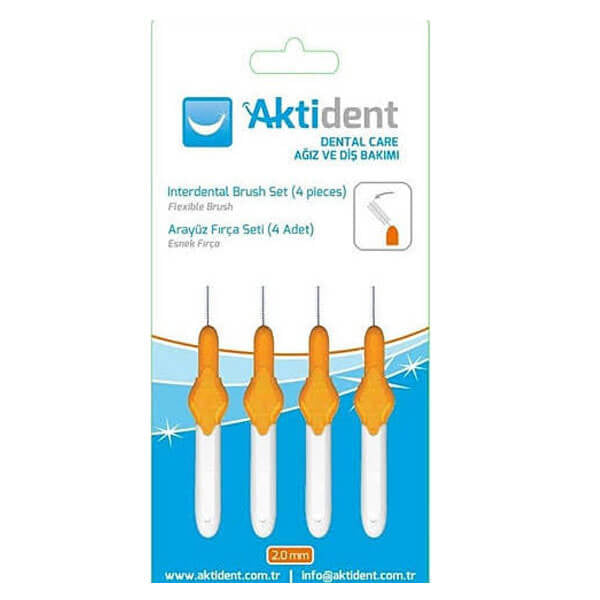 Aktident Orid Interdental Brush 2.0 mm Orange 4-Pack