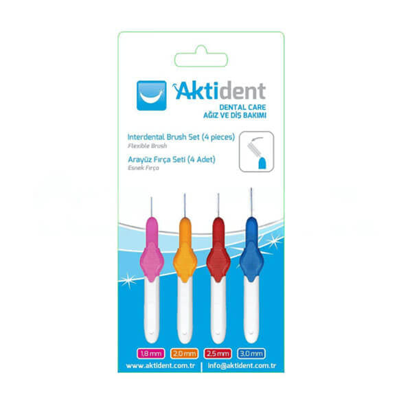 Aktident Orid Interdental Brush Mixed Pack 4 Count