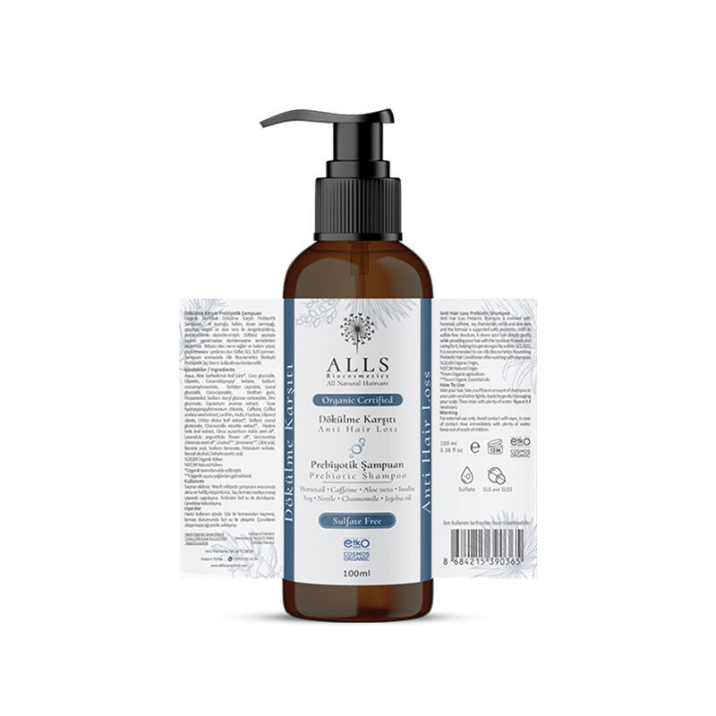 Alls Biocosmetics Organic Prebiotic Shampoo for Thinning Hair 100 ml