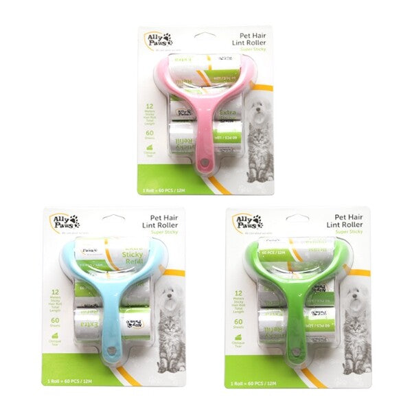 Ally Paws Pet Hair Lint Roller for Cat & Dog Hair 60 Sheets