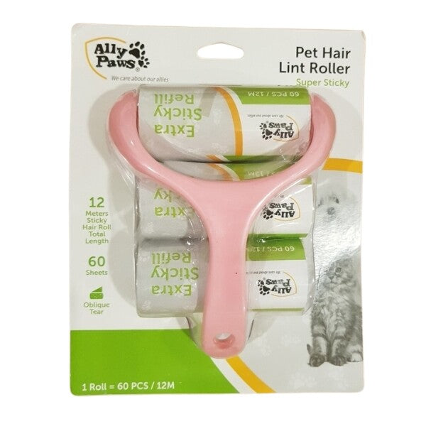 Ally Paws Pet Hair Lint Roller for Cat & Dog Hair 60 Sheets