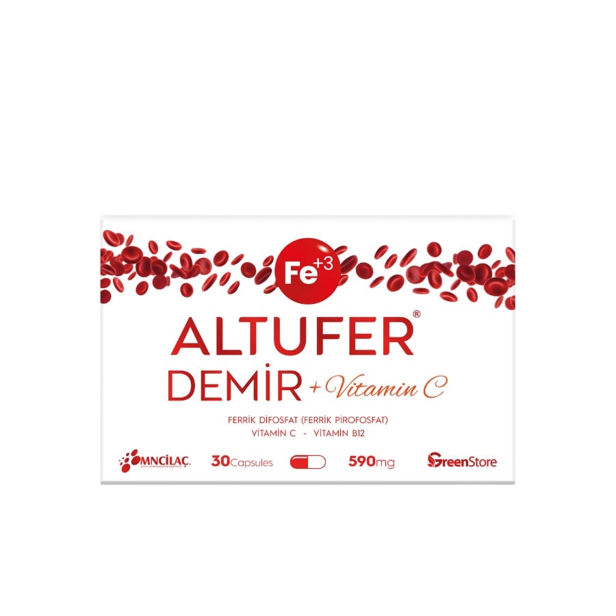 Altufer Iron Supplement with Vitamin C & B12 30 Capsules