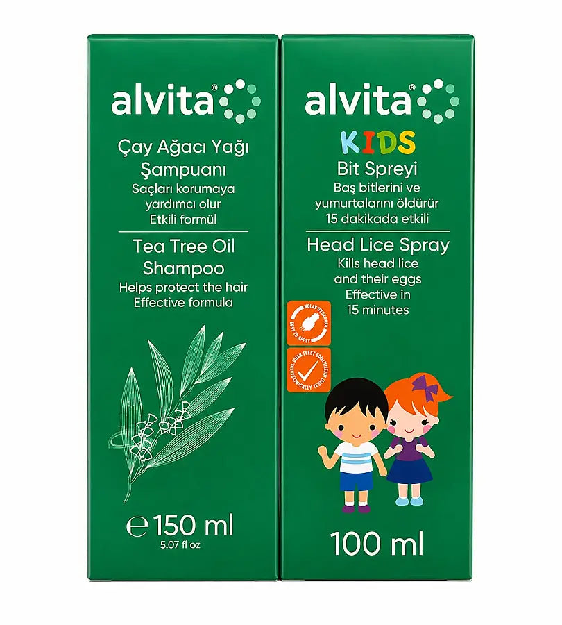 Alvita Kids Lice Spray & Tea Tree Oil Shampoo Set