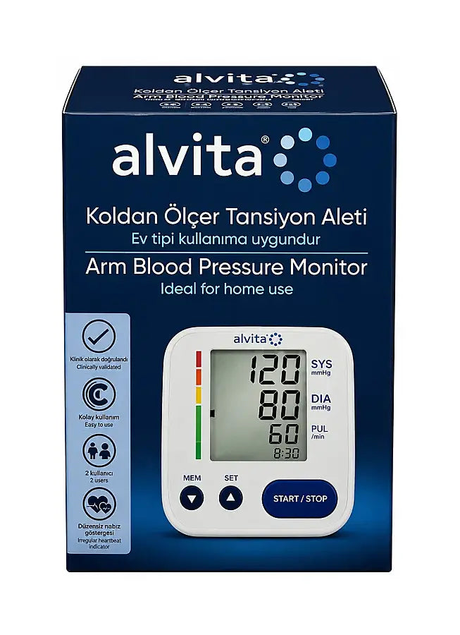 Alvita Upper Arm Blood Pressure Monitor with Large Screen