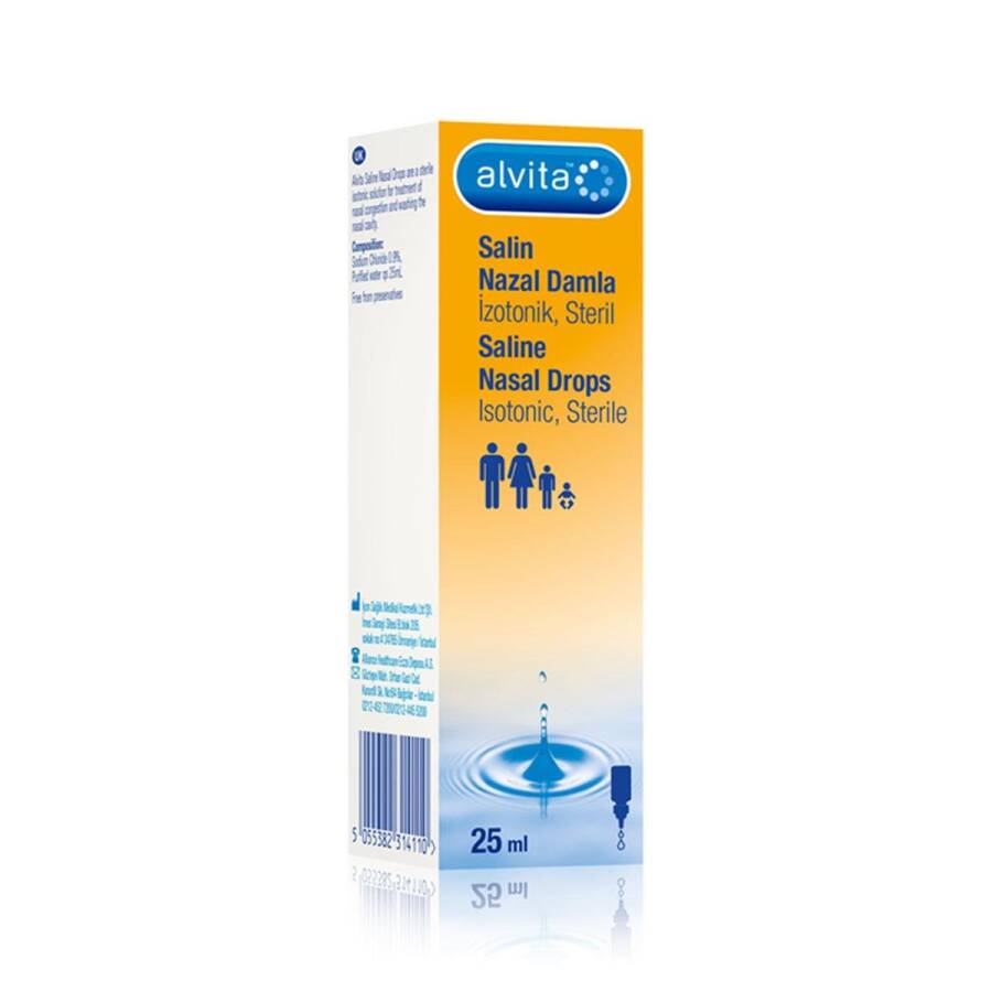 Alvita Sterile Nasal Drops for Congestion Relief 25 ml