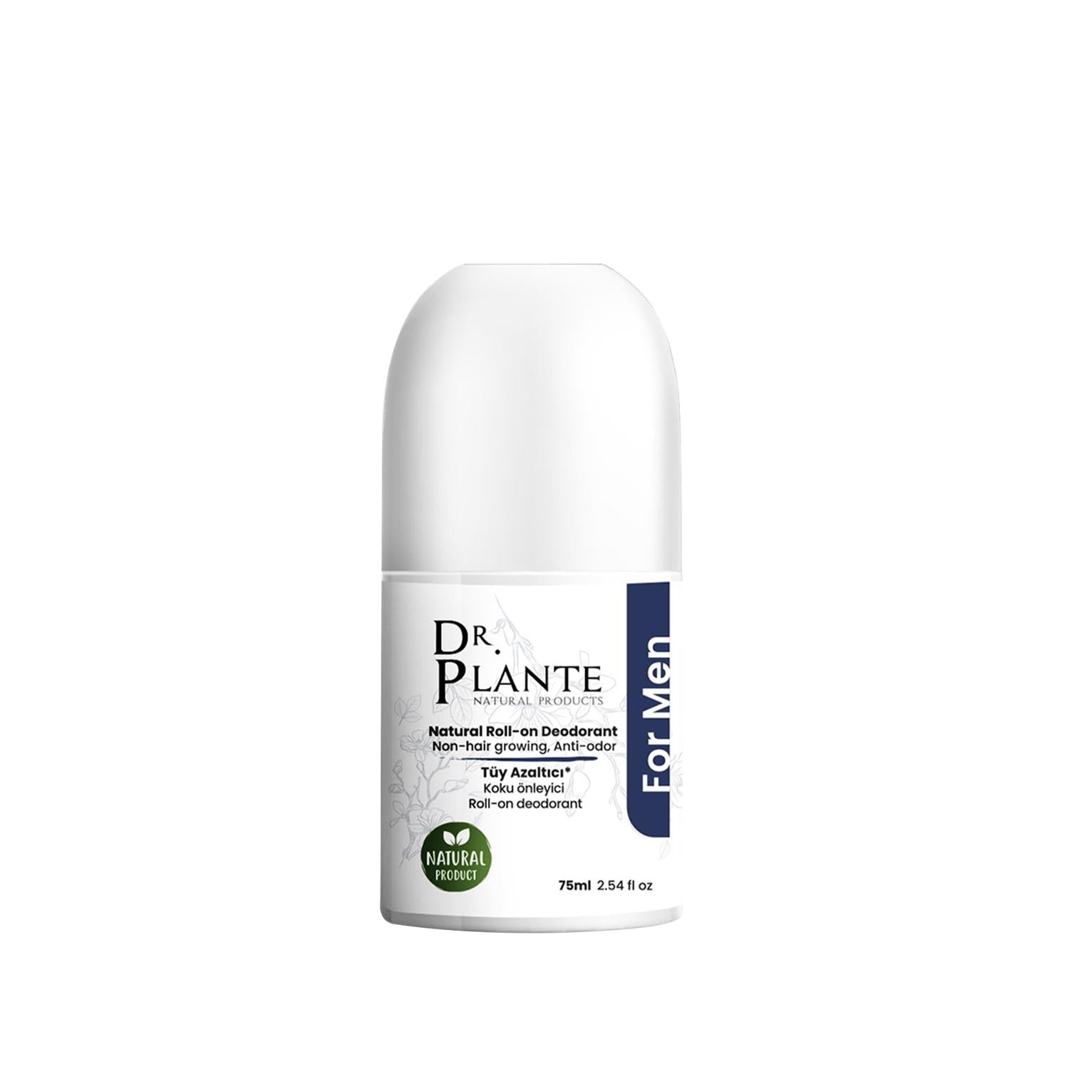 Dr.Plante Natural Roll-On Deodorant for Men - Hair Reduction, Chemical-Free, 1.69 fl oz Dr.Plante Natural Deodorant for Men - Hair Reduction & Chemical-Free Natural Deodorant for Men, Hair Reduction Deodorant, Roll-On Deodorant, Chemical-Free Men's Deodorant, Dr.Plante Deodorant, Men's Grooming, Natural Personal Care, Chemical-Free Deodorant, Hair Reduction, Sensitive Skin Solutions, Men's Health, Natural Skincare, Deodorant for Sensitive Skin