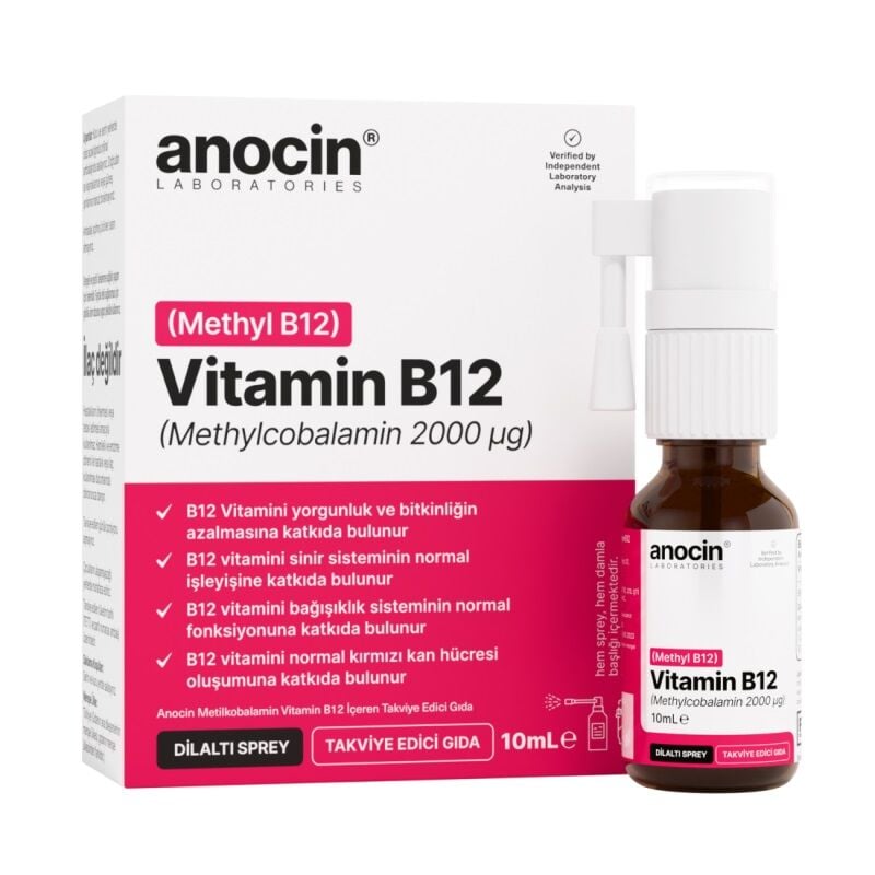 Anocin Vitamin B12 Methylcobalamin Sublingual Spray 10 ml
