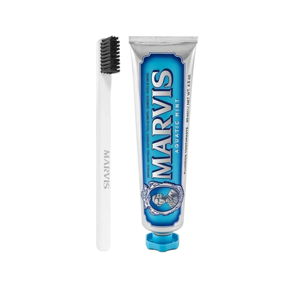 Marvis Aquatic Mint Toothpaste and Toothbrush Set - Premium Oral Hygiene for Fresh Breath Marvis Aquatic Mint Toothpaste & Toothbrush Set Marvis toothpaste, Aquatic Mint toothpaste, Toothbrush and toothpaste set, Oral hygiene products, Premium toothpaste, Oral care, Mint flavor toothpaste, Toothbrush, Premium oral hygiene, Marvis Aquatic Mint, Fresh breath toothpaste