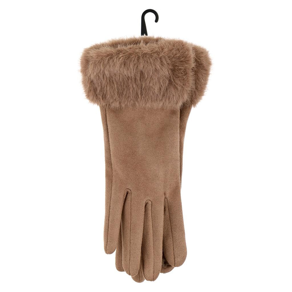 Eklips Mink Faux Suede Gloves for Cold Weather