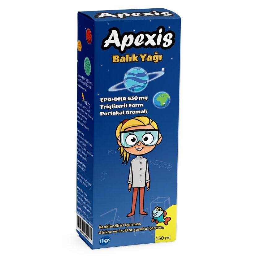 Apexis Fish Oil Syrup Orange Flavor Dietary Supplement 150ml