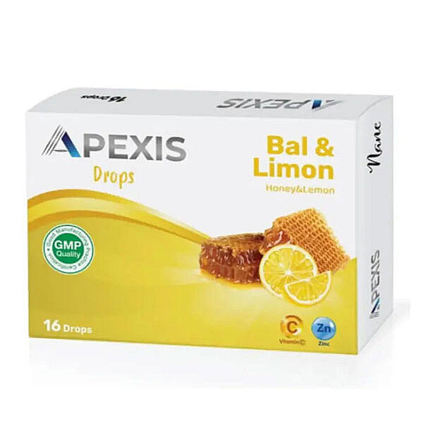 Apexis Drops Honey Ginger & Lemon Lozenges 16 Count