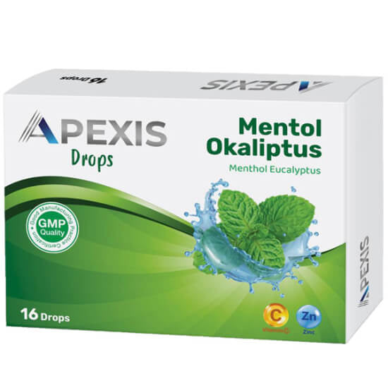 Apexis Menthol Eucalyptus Drops with Vitamin C & Zinc 16 ct