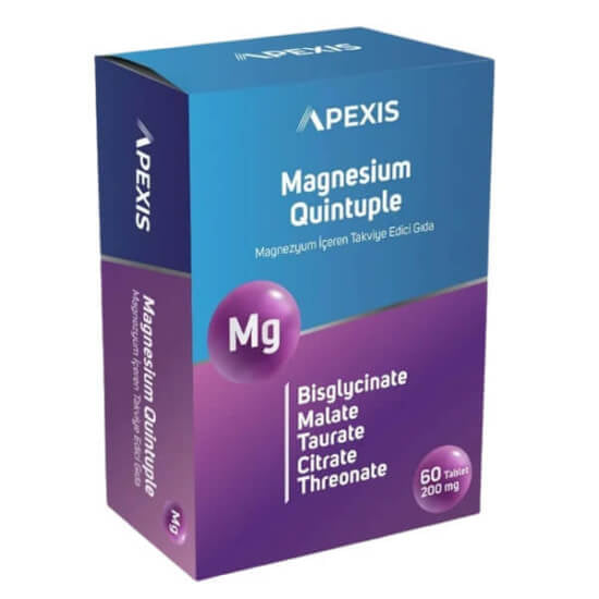Apexis Magnesium Quintuple Daily Support 60 Tablets