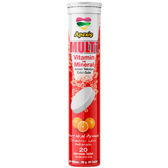 Apexis Multivitamin Effervescent Tablets with Vitamin C - 20 Count