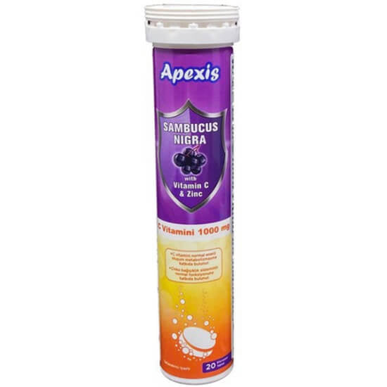 Apexis Sambucus Nigra & Vitamin C Effervescent Tablets - 20 Count