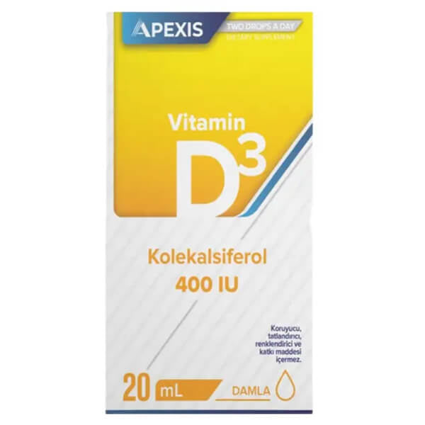 Apexis Vitamin D3 400 IU Liquid Drops 20 ml