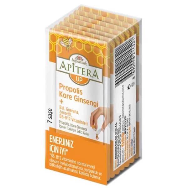 Balparmak Apitera Up Energy Supplement with Ginseng & Honey 7-Pack