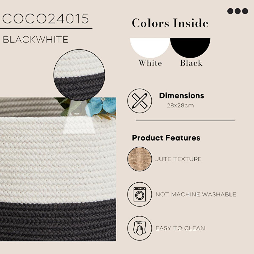 Coco Clementine Handwoven Jute Basket - Eco-Friendly, Multi-Purpose Storage Solution for Home Decor - Toy
