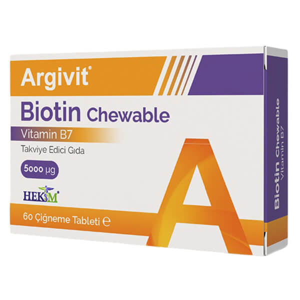 Argivit Biotin Chewable Vitamin B7 Supplement 60 Tablets