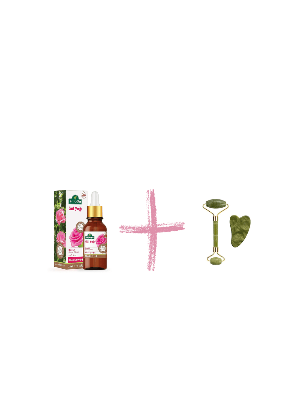 Arifoğlu Rose Oil 20ml x 100% Natural Stone Faca Roller - Rose Oil