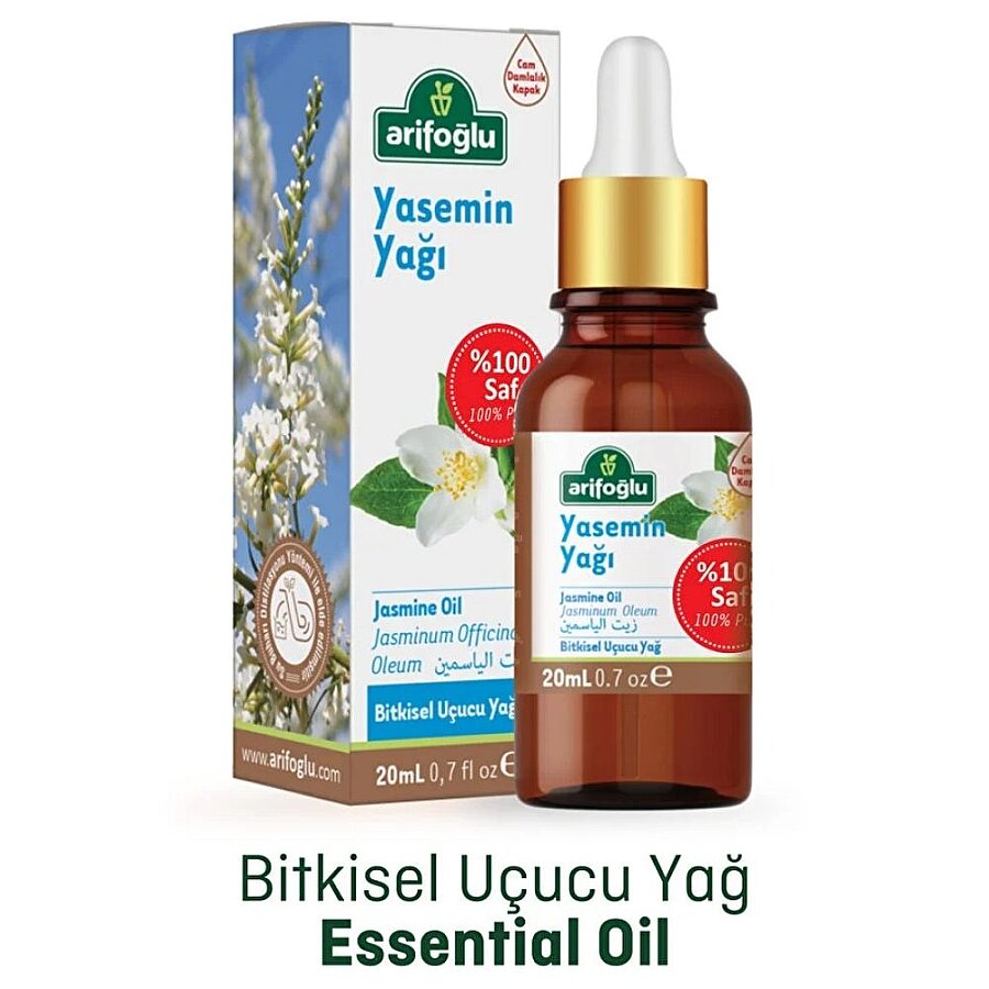 Arifoglu 100% Pure Natural Jasmine Flower Oil for Skin & Hair 20ml