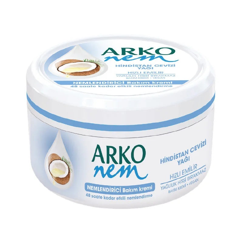Arko Nem Coconut Oil Moisturizing Cream for Soft Skin 300ml