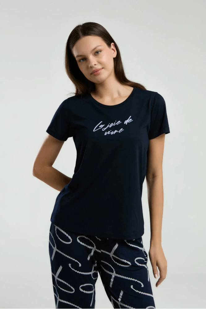 Arnetta Women's Navy Pajama Set Comfort Loungewear