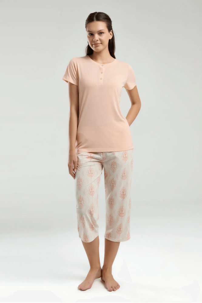 Arnetta AR3258 Women's Soft Loungewear Pajama Set in Salmon