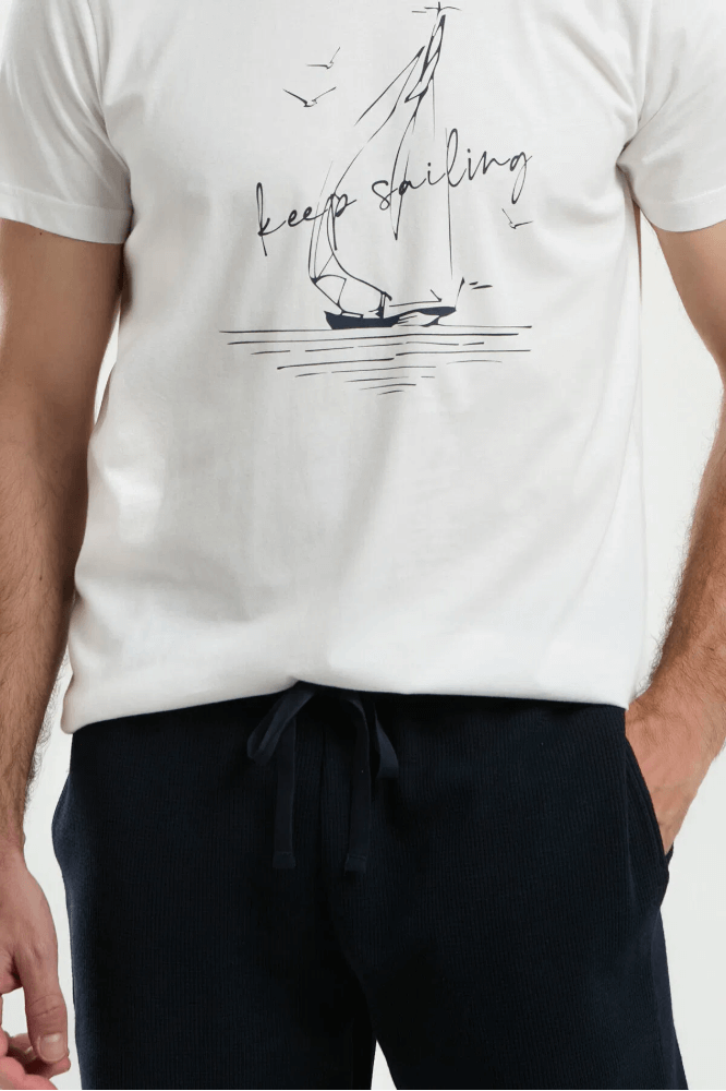 Arnetta AR3328 Men's Bermuda Pajama Set in White