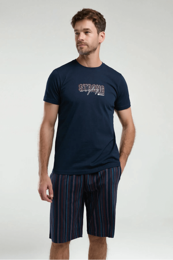 Arnetta AR3356 Men's Pajama Set in Classic Navy Blue