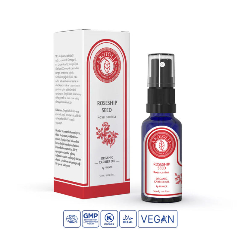 Arotolia Organic Rosehip Seed Oil for Radiant Skin 30 ml